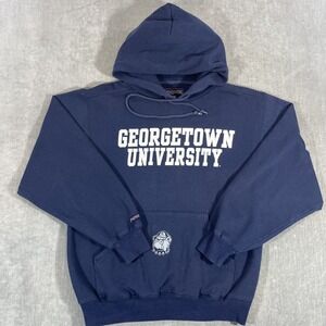 Georgetown University Jansport Mens Small Navy Blue‎ Hoodie Sweatshirt